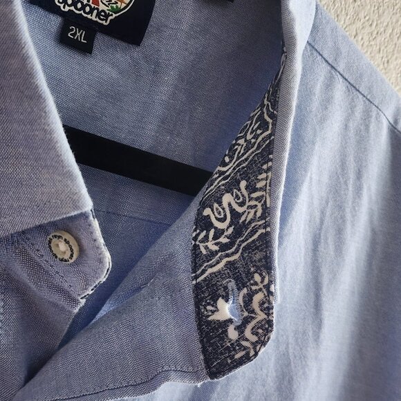 Reyn Spooner Mens Button Down Shirt Tailored Fit Short Sleeve Blue Size 2XL - Picture 6 of 11